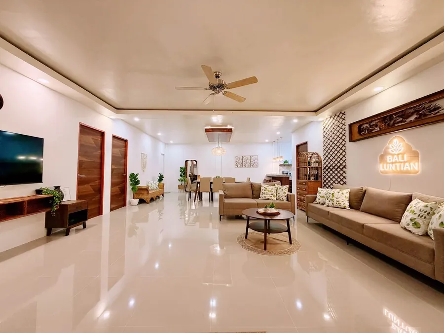 Open-plan living and dining room